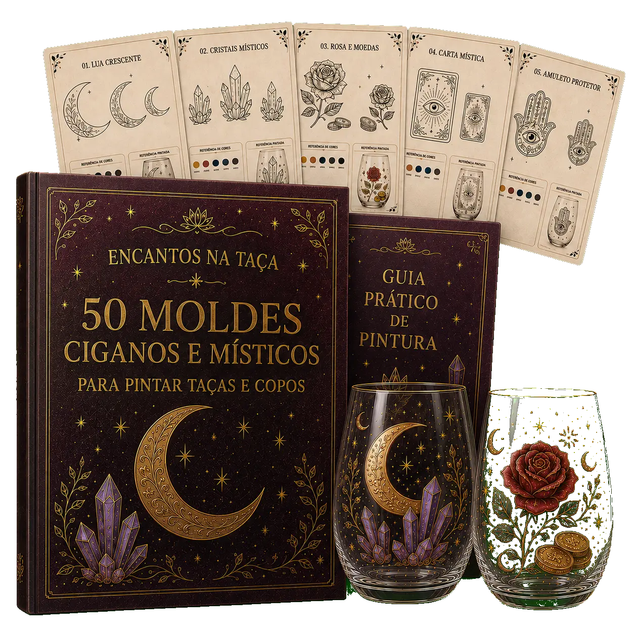 Mockup do plano básico do Magia na Taça com os 50 moldes e o guia